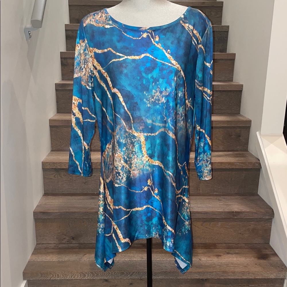 Blue Abstract Women's Top
